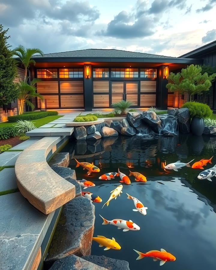 Koi Pond with Integrated Seating