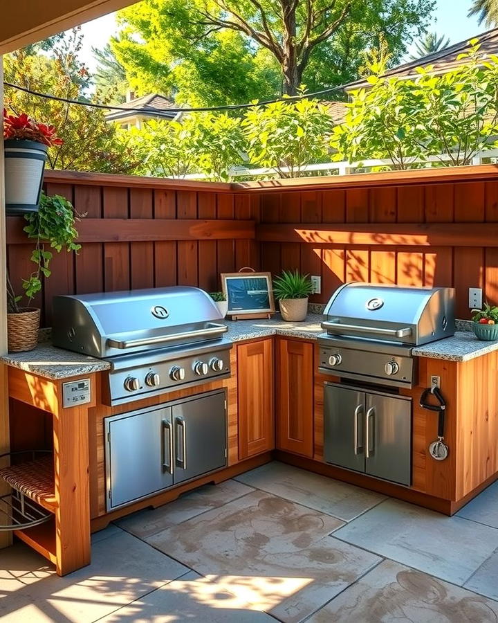 L Shaped Grill Station