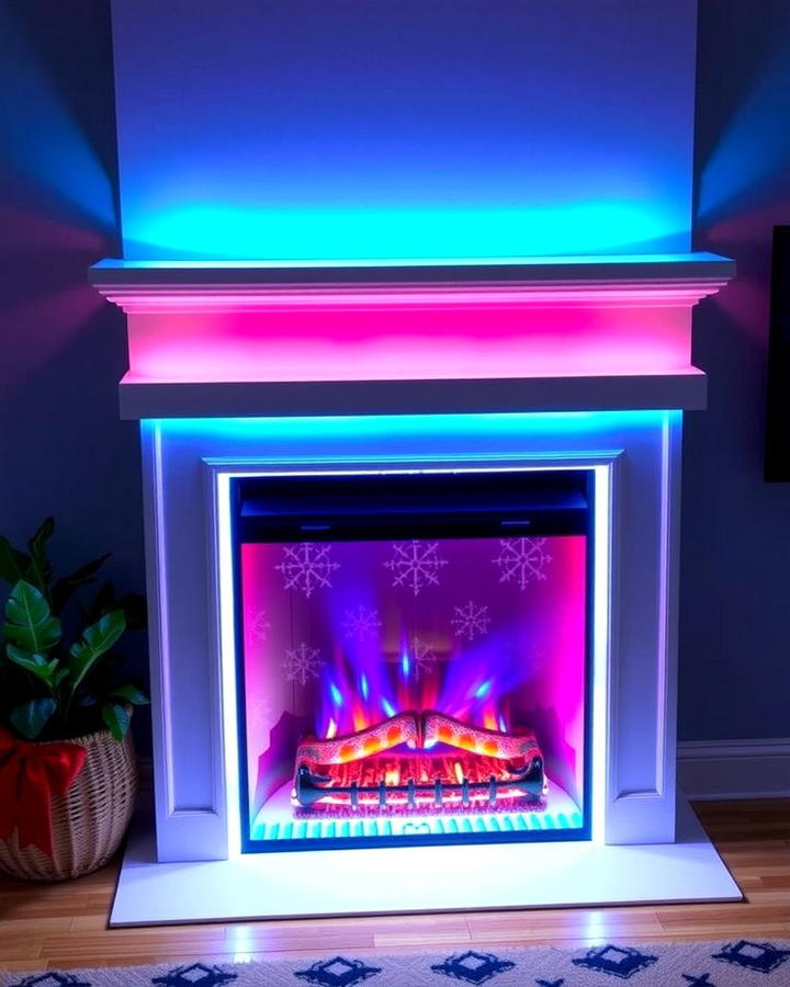 LED Strip Lighting Around the Mantel