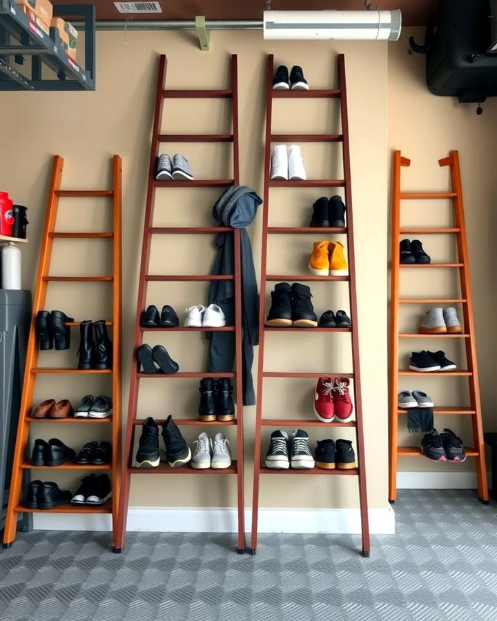 Ladder Shoe Storage