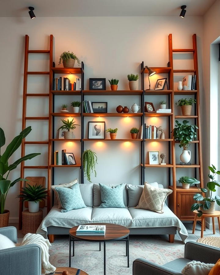 Ladder Style Shelves for a Casual Vibe