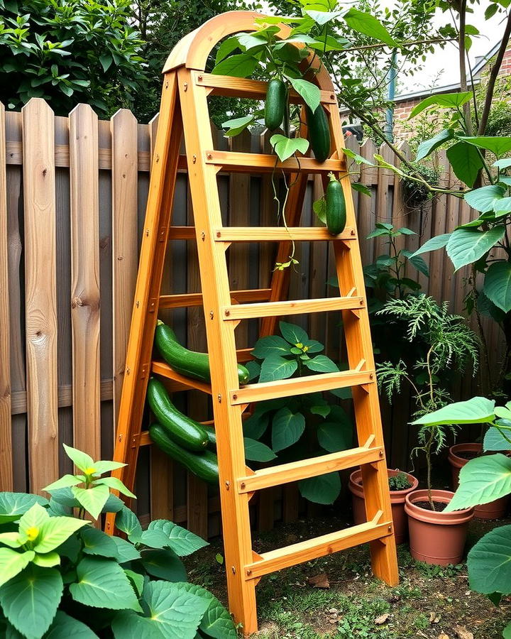 Ladder Style Wooden Trellis