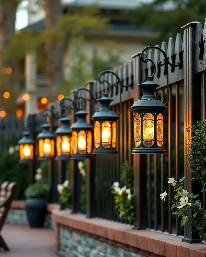 Lantern Style Fence Lights