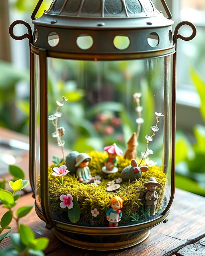 Lanterns with Fairy Gardens Inside