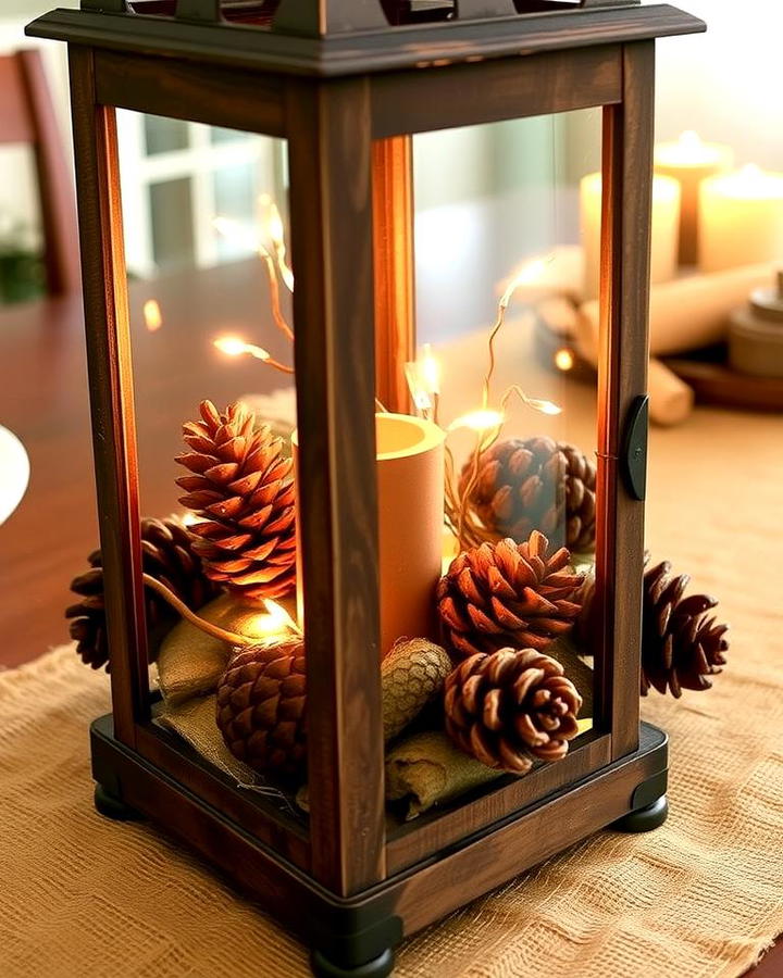 Lanterns with Natural Elements like Pinecones