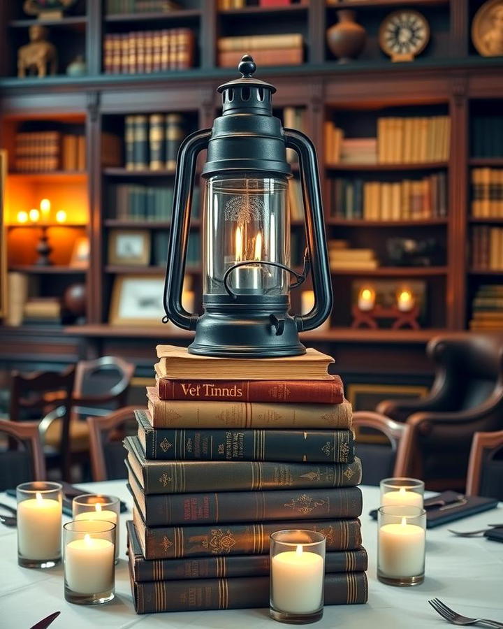 Lanterns with Vintage Books as Bases