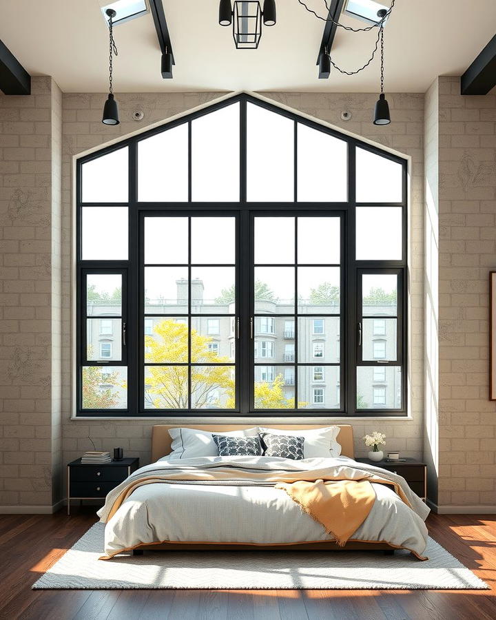 Large Windows with Metal Frames for Natural Light