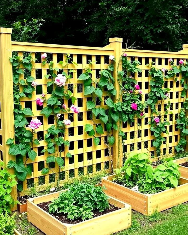 Lattice Fence Extension with Raised Beds