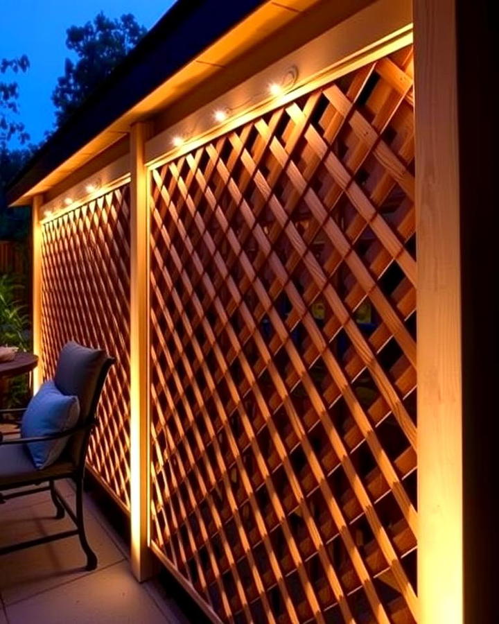 Lattice Fence with Integrated Lighting