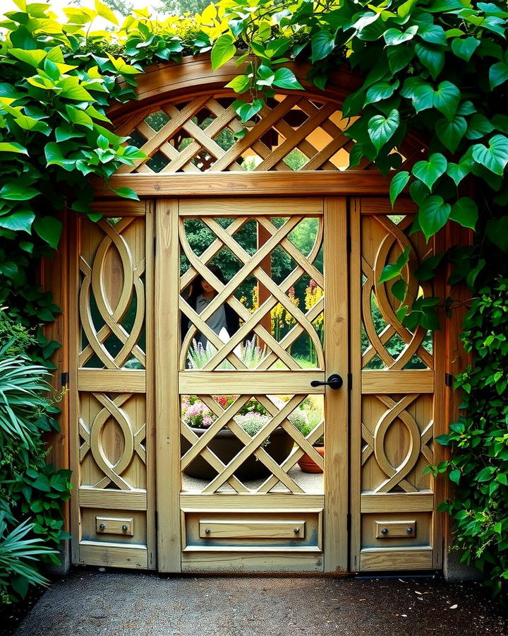 Lattice Patterned Garden Gate