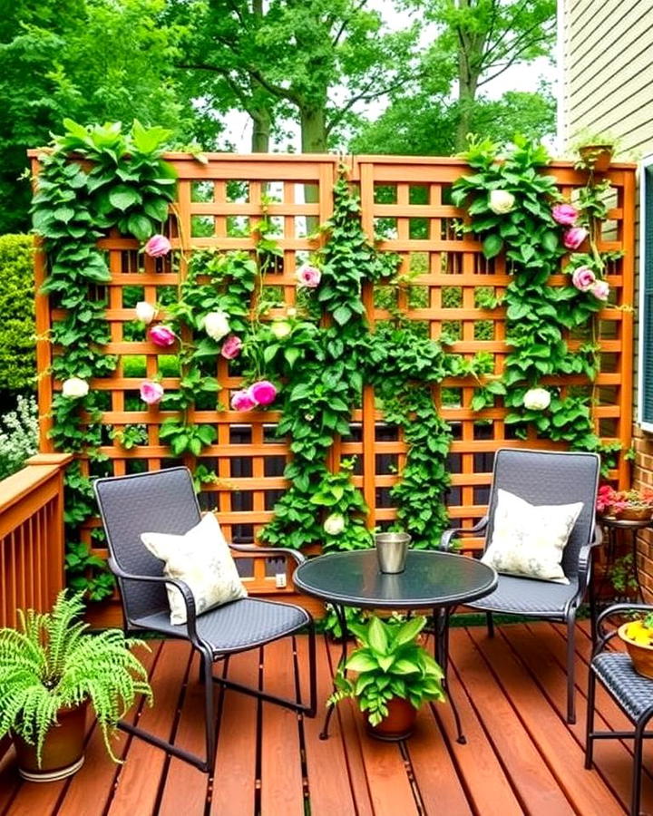 Lattice Privacy Wall with Climbing Plants