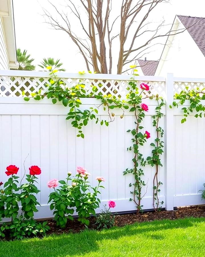 Lattice Top White Fence