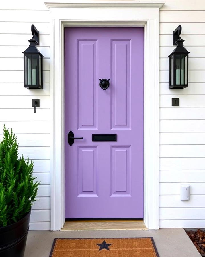 Lavender Door with Black Hardware