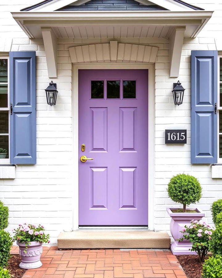 Lavender with White Brick Exterior