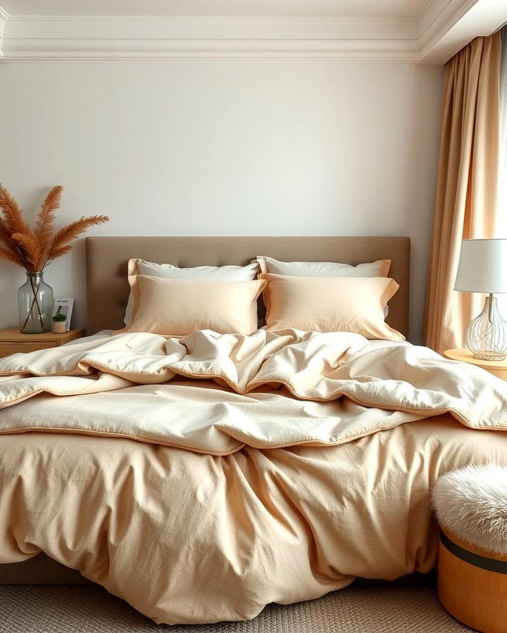 Layered Beige Bedding