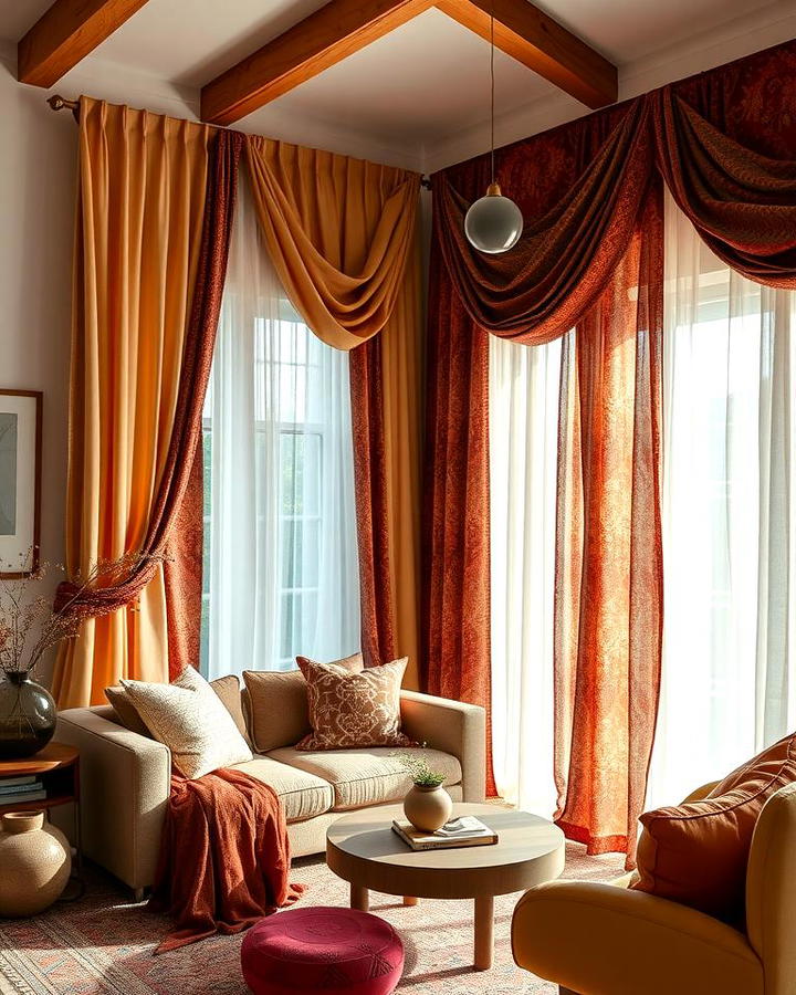 Layered Curtains and Drapes