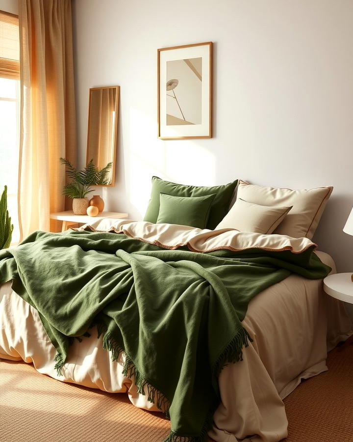 Layered Green and Beige Textiles