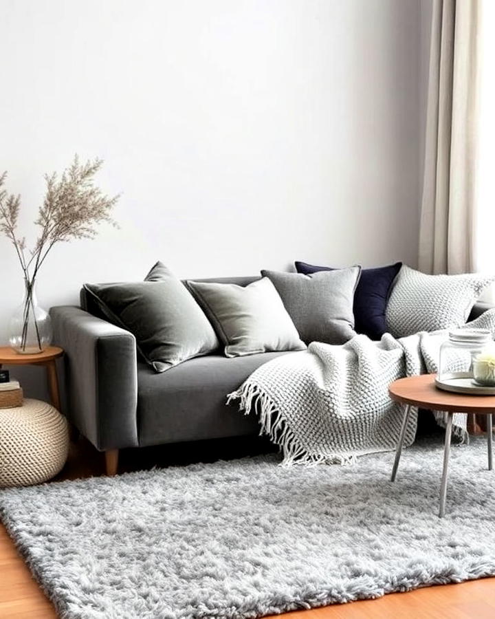 Layered Grey Textures Living Room