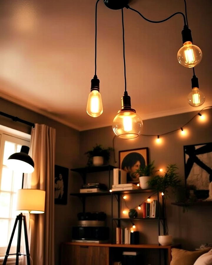 Layered Lighting Fixtures Room