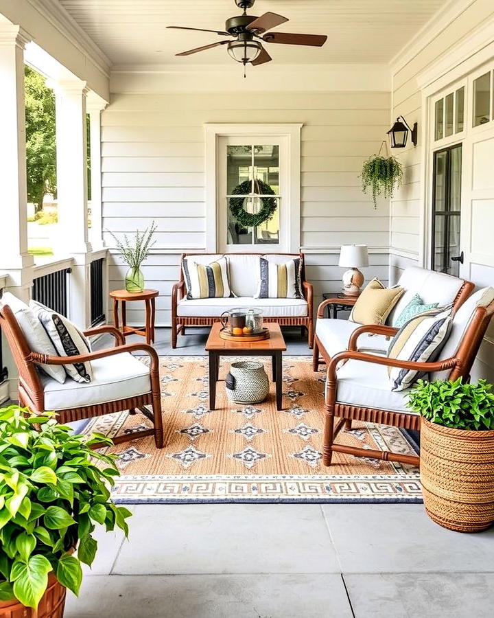 Layered Outdoor Porch Rug