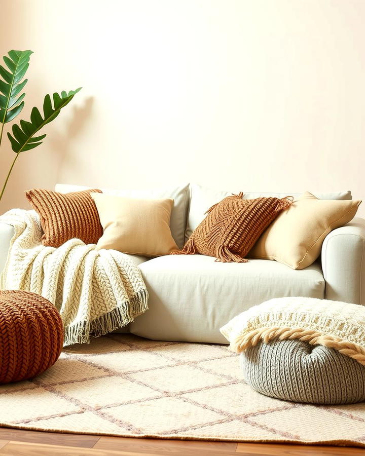 Layered Textures with a Cream Couch