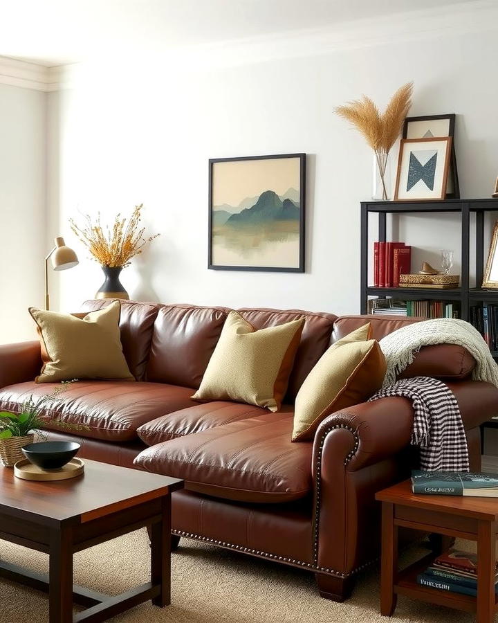 Leather Brown Sofa for Timeless Elegance