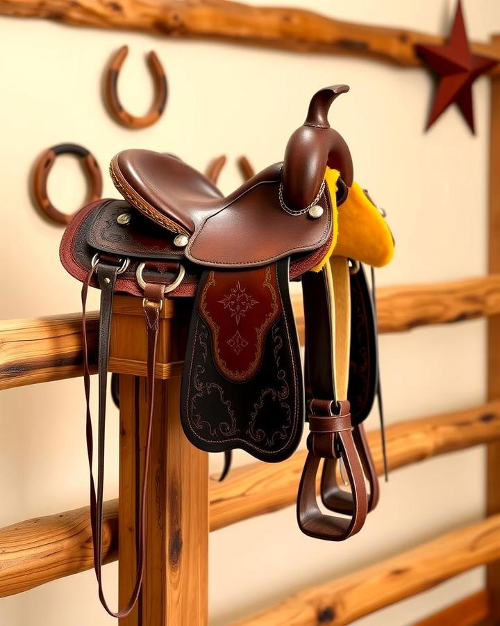 Leather Saddles as Decor