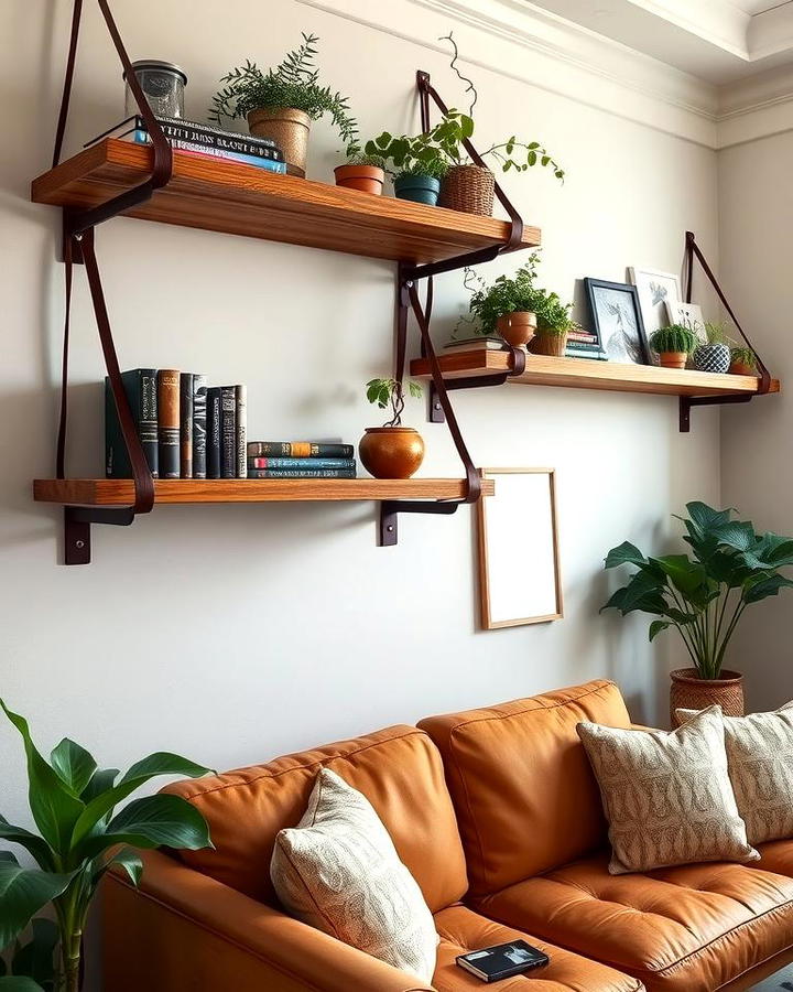 Leather Strap Shelving