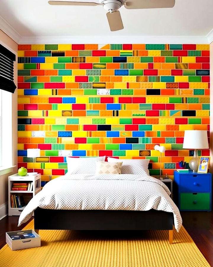 Lego Brick Accent Wall Bedroom