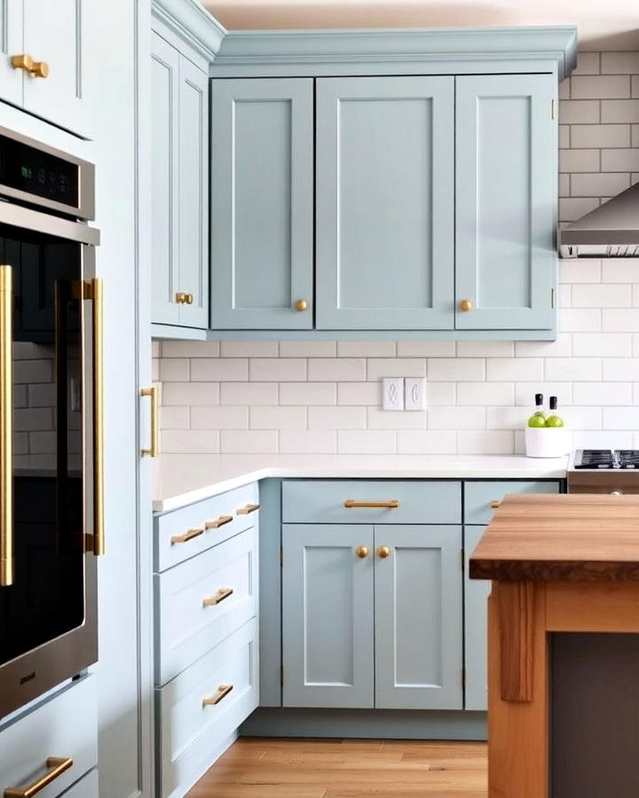 Light Blue Shaker style Cabinets for Kitchen