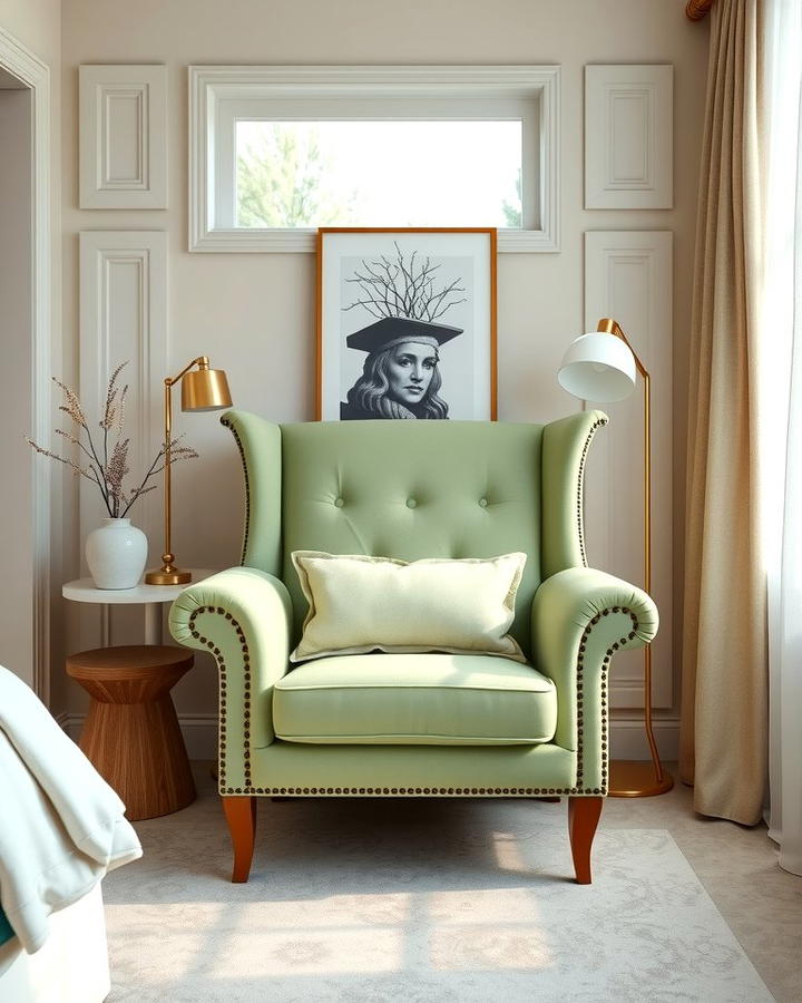 Light Green Upholstered Chair