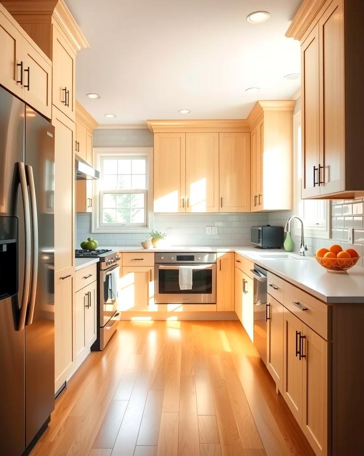 Light Maple Cabinets for a Bright Look