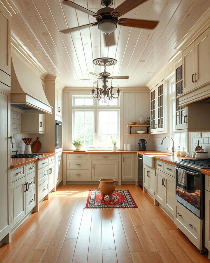 Light Wood Floors in a Farmhouse Kitchen