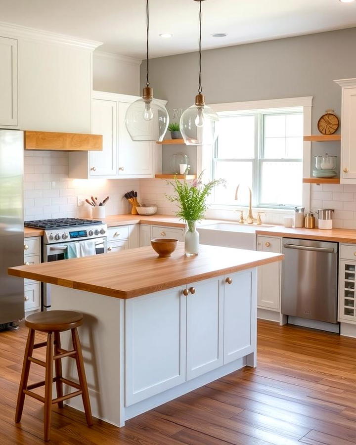 Light and Airy Ambiance with Maple Countertops