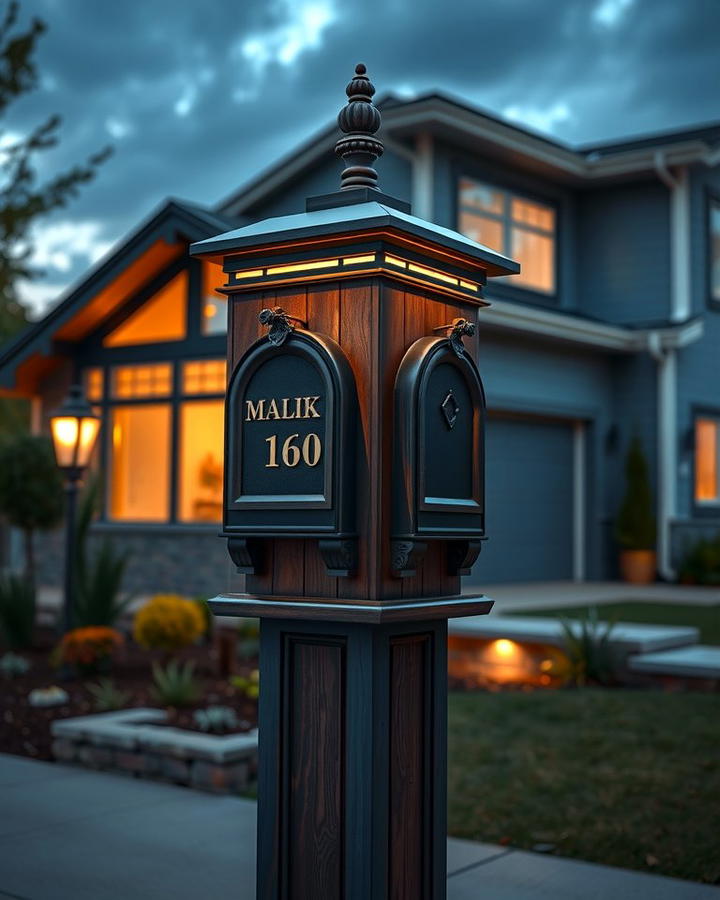 Lighted Mailbox Post