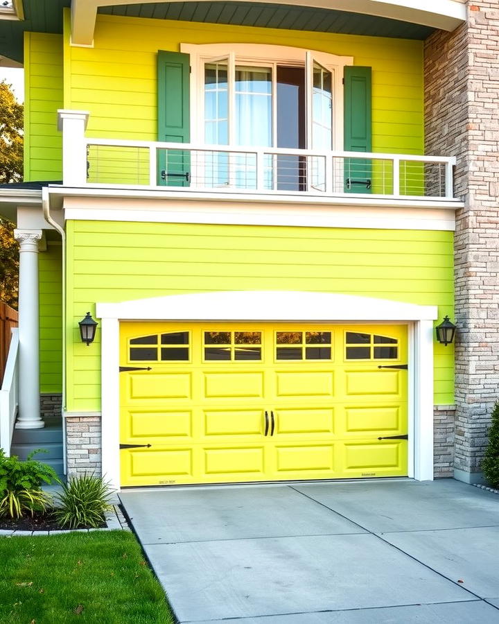 Lime Green Garage Door for a Playful Touch