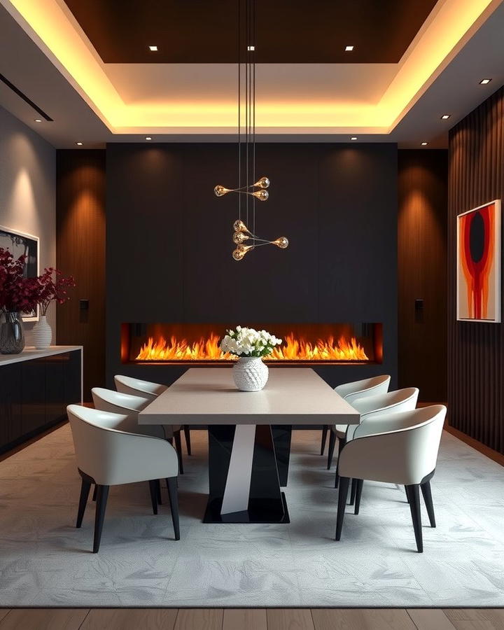 Linear Fireplace for Contemporary Elegance