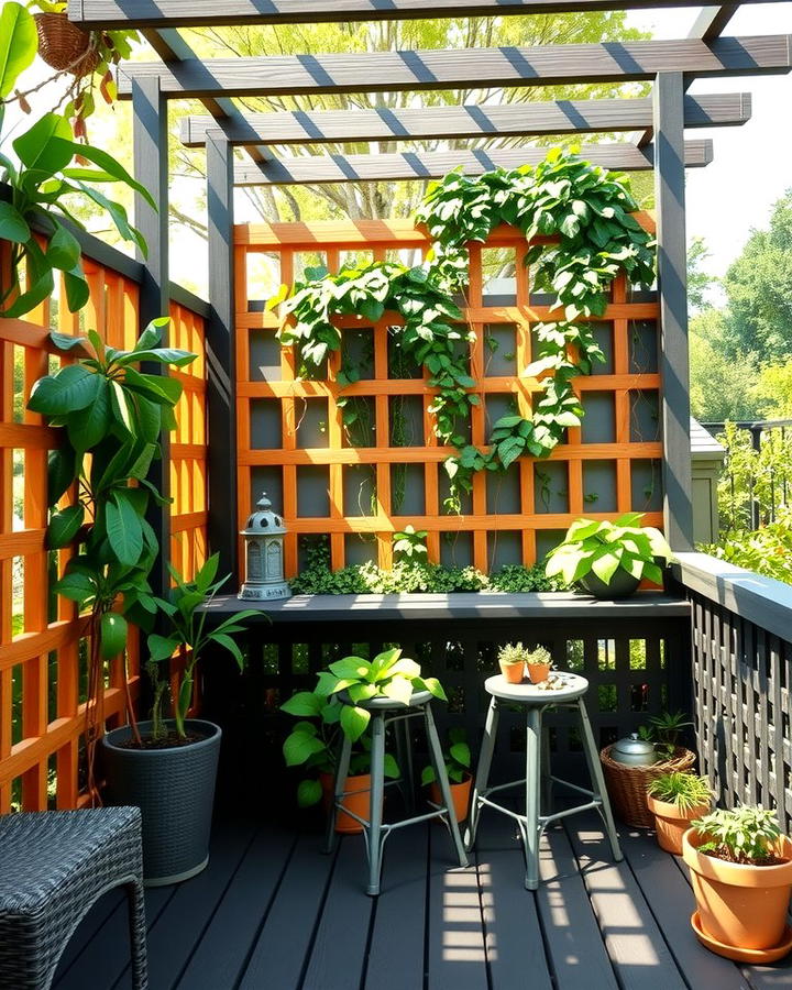 Living Lattice Walls with Climbing Plants