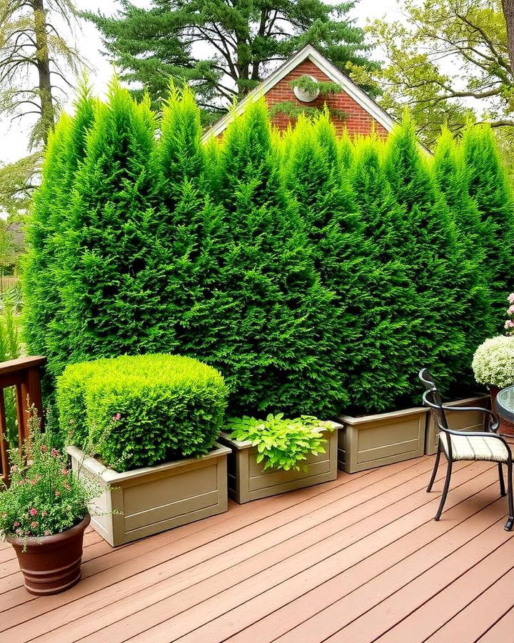 Living Privacy Wall with Hedges