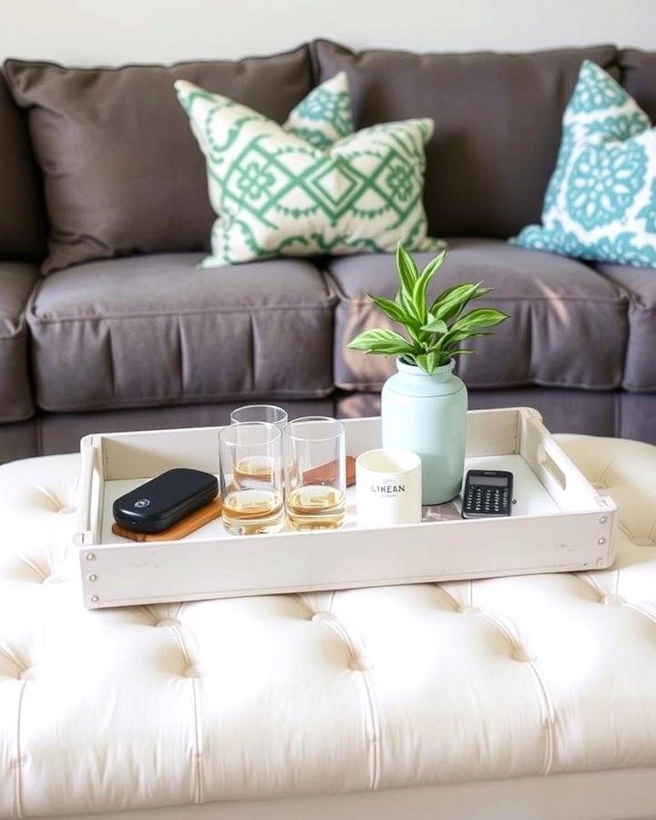 Living Room Ottoman Tray