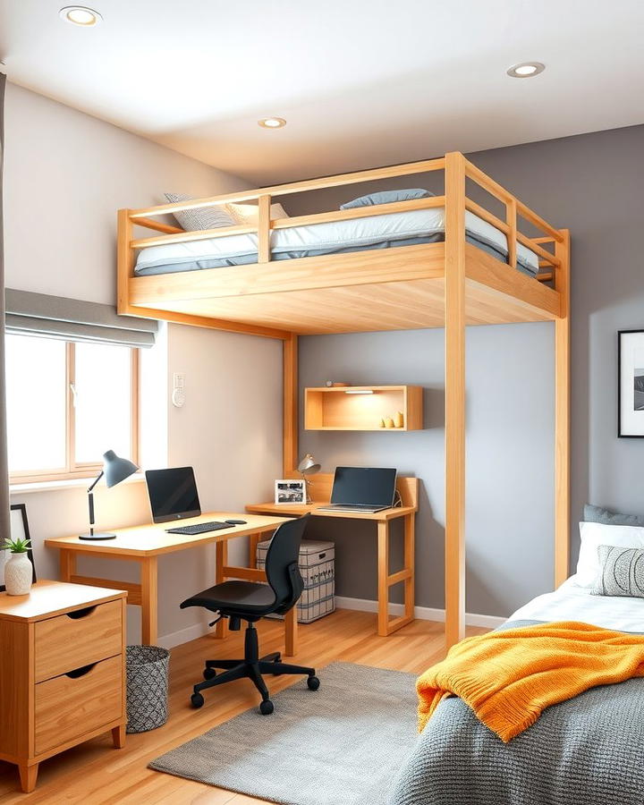 Loft Bed for Maximized Vertical Space