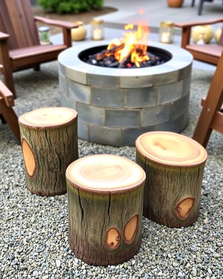 Log Stools for Fire Pit