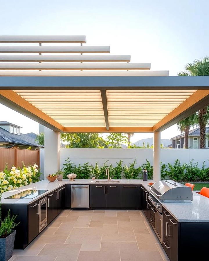 Louvered Roof for Adjustable Shade