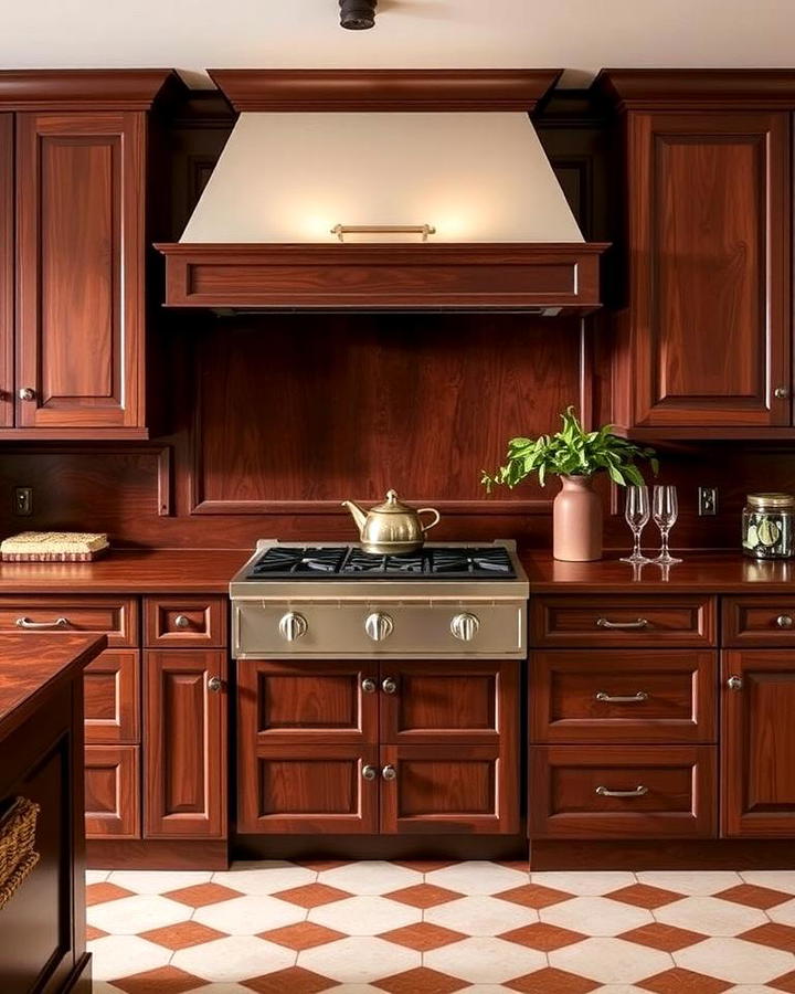 Luxurious Depth with Mahogany Countertops