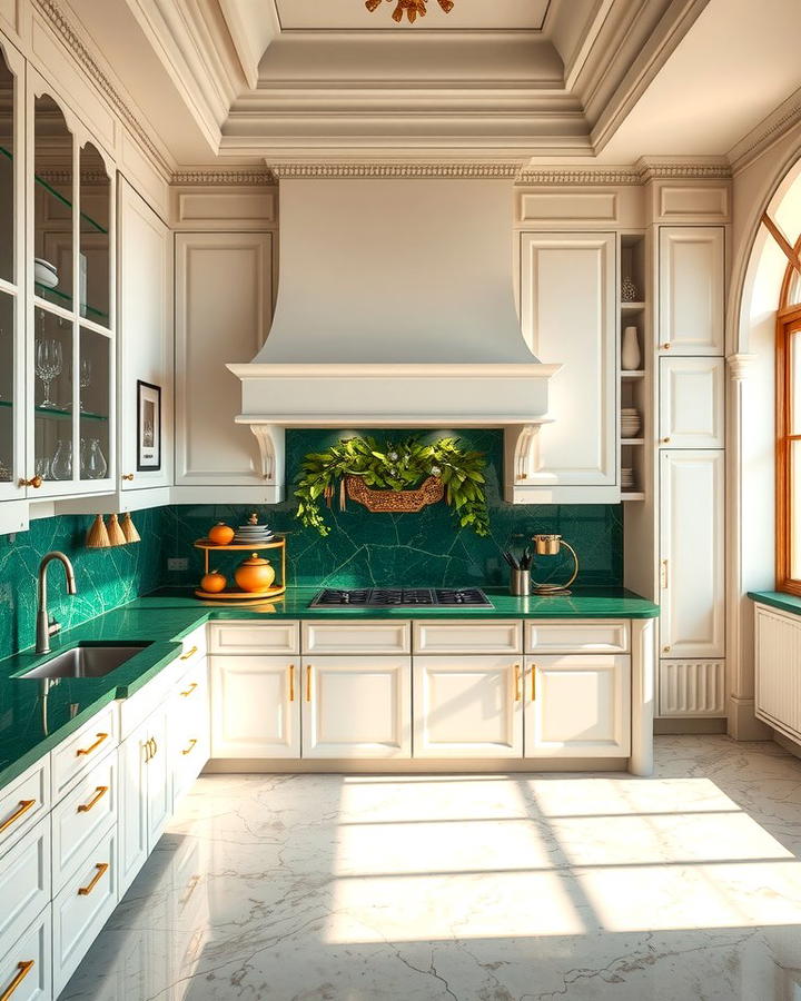 Luxurious Emerald Green with Gold Accents