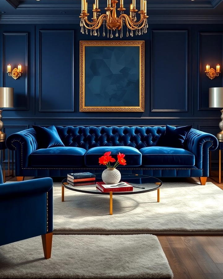 Luxurious Glam with a Royal Blue Couch