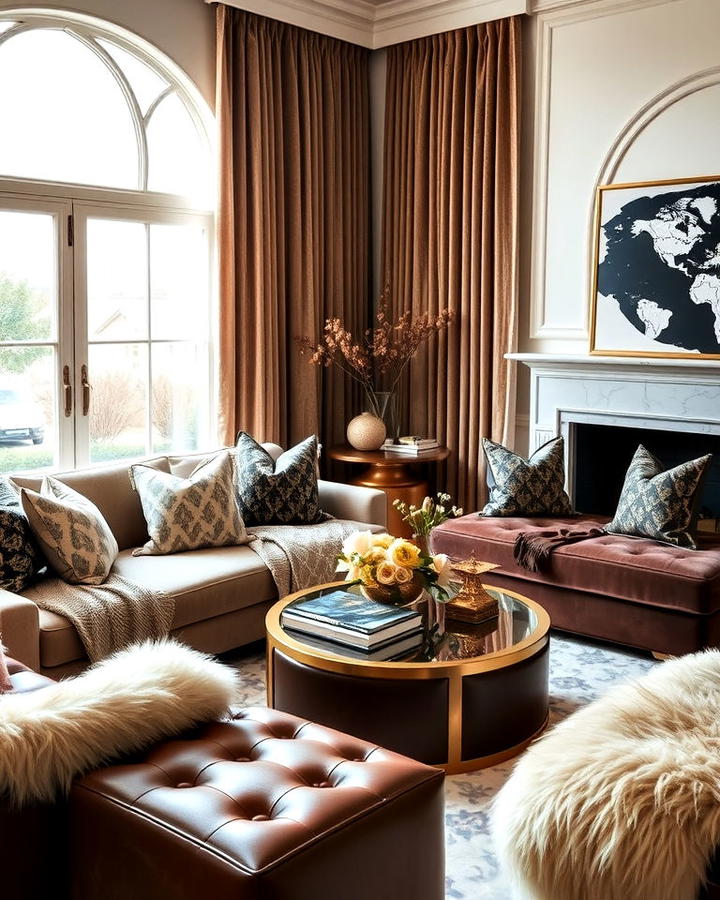 Luxurious Textures and Fabrics for Living Room