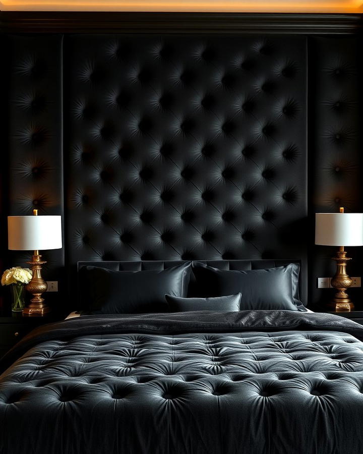 Luxurious Velvet Black Headboard