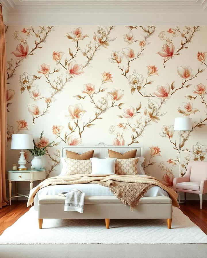 Magnolia Floral Wallpaper for a Statement Wall