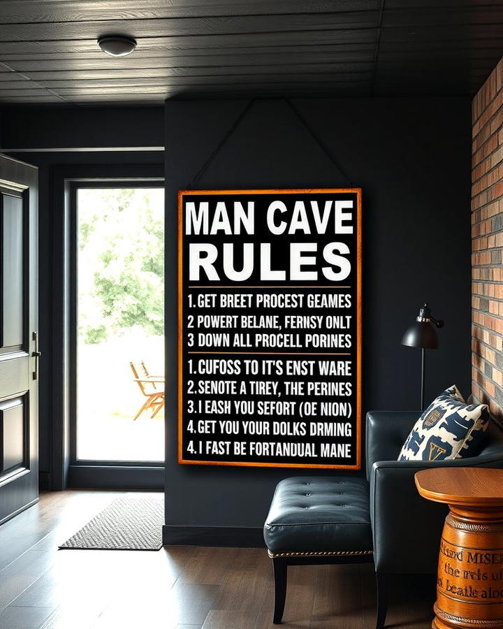 Man Cave Rules Sign